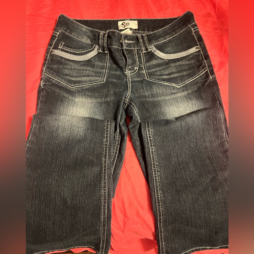 SO dark blue bootcut jeans